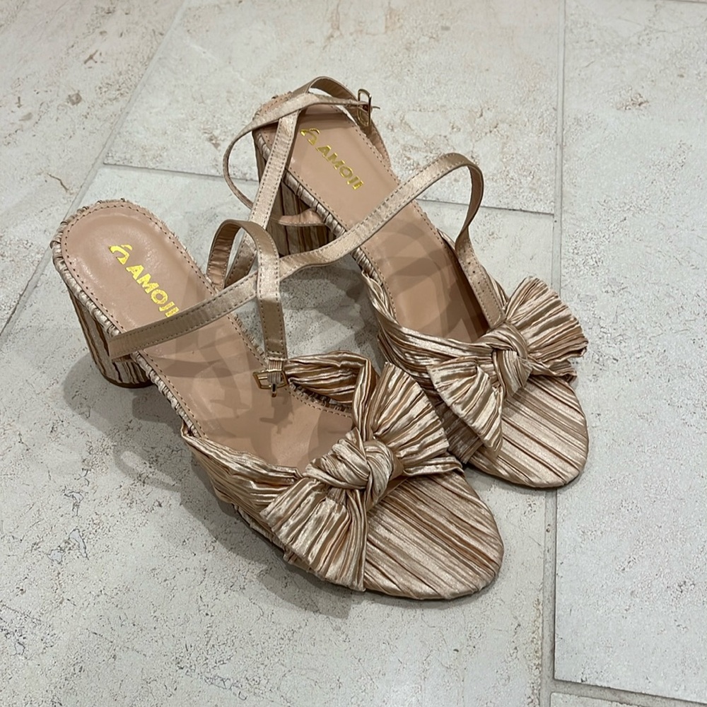 Beige Strappy Heels